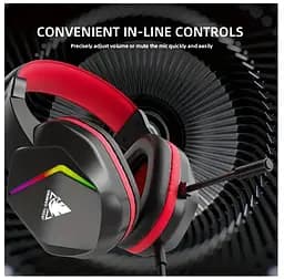 Ігрові навушники з мікрофоном Jedel GH269 RGB 7.1 Channel Balck-Red - мініатюра 7