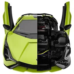 Машинка-конструктор Rastar Lamborghini Sian 1:18. Зелений - мініатюра 6