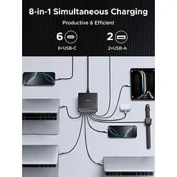 Мережевий зарядний пристрій Ugreen X766 8-Port Gan Desktop Fast Charger (55324) [158927] - мініатюра 9