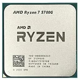 Процессор AMD AM4 Ryzen 7 5700G Tray 8x3.8 ГГц Turbo Boost 4.6 ГГц Radeon Graphics L3 16Мб Cezanne Zen 3 7 нм TDP 65