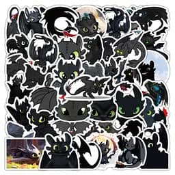 Стікерпак Як приборкати дракона набір наклейок GeekLand How to Train Your Dragon 60 штук