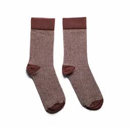 Носки с принтом цветные полосы высокие, бесшовные воздухопроницаемые качественные ORGANIC cotton JILL ANTONY Коричневый, 42-43