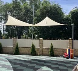 Тент навіс затінюючий прямокутний 3х5м сітка (Молочний) - мініатюра 7