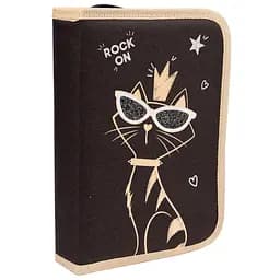 Школьный пенал твердый 1Вересня одинарный с клапаном HP-03 Pussycat