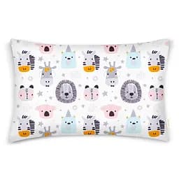 Дитяча постільна білизна в ліжечко SAFARI ANIMALS CS12, рожевий (AnimalsFaceRoseGrey_40Rose_140) - мініатюра 3
