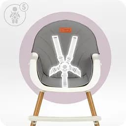 Стільчик для годування MoMi Reki 2 в 1 Grey (KRKA00034) - мініатюра 5
