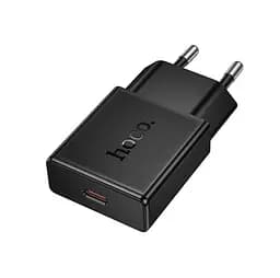 Сетевое зарядное устройство Hoco N72 Speed ​​single-port PD20W ultra-thin charger(EU) Черный
