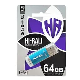 Флеш-накопичувач USB 64GB Hi-Rali Rocket Series Blue (HI-64GBVCBL) - мініатюра 2