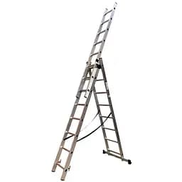 Драбина алюмінієва трисекційна GTM KME308 3x8 сходинок 2.18-4.88м (KME308) (39945)