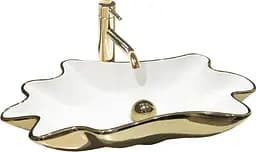 Умывальник Rea Infinity 62x33 white/gold (REA-U3400), Глянцевая