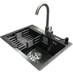 Комплект мийка + змішувач Romzha Arta U-550S BL (A)