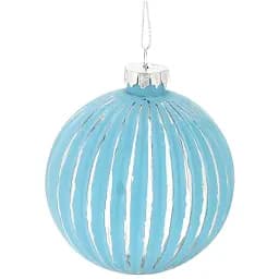 Ялинкова кулька Chomik скляна вертикальний рельєф 8 см блакитна (5900779842410_1)