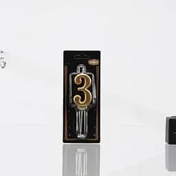 Свічка цифра 3 золото No name ATS4897 Золотий (2000989574880)