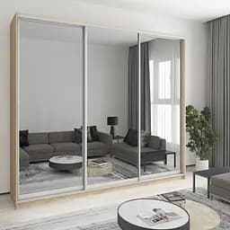 Шафа-купе тридверна MebelStar Уні AL 3 Дзеркала 270x45x240 см Дуб сонома (MBS-1997)