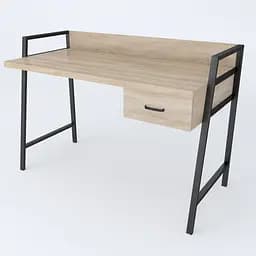 Письмовий стіл Ferrum-decor Комфорт 750x1000x600 Чорний метал ДСП Дуб Сонома 32 мм (FRD-103425) - мініатюра 2