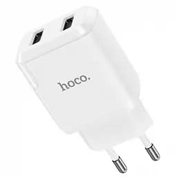 Мережевий зарядний пристрій Hoco 2 USB Hoco N7 Speedy 2.1 A White