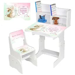 Дитяча парта Bambi N 2071-15-1 Привіт зайченя з укр. абеткою та стільчиком біла