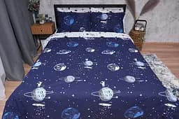 Комплект постільної білизни Moon&Star Ranforce Elite Cosmos Дитячий 110x140 см наволочки 2x40x40 см - мініатюра 2