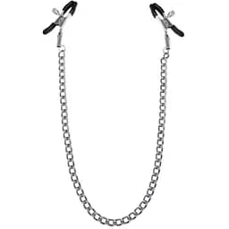 Зажимы для сосков с цепочкой Feral Feelings - Nipple clamps Classic, серебро/черный