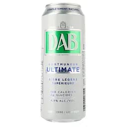 Пиво DAB ultimate Light світле, 4%, з/б, 0.5 л