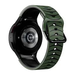Браслет Scales для Samsung Galaxy Watch 4 - зелено-чорний ширина кріплення 20мм силікон Watchbands (W18-2WB21135651) - мініатюра 2
