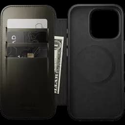 Шкіряний чохол-книжка Nomad Horween Leather Folio Case Green Chrome для iPhone 16 Pro (NM01385585) [Limited Edition] - мініатюра 2