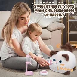 Інтерактивна м'яка іграшка AiDA Smart Blinking Cat біло-коричнева (AD54098) - мініатюра 8