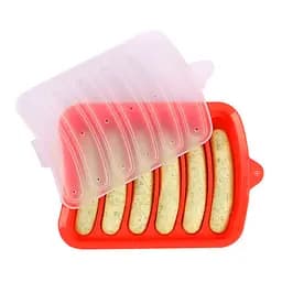 Форма для запікання випічки силіконова домашніх хот догів, сосисок, ковбасок, кебаба кебабниця, Kitchen Master Червоний 85365