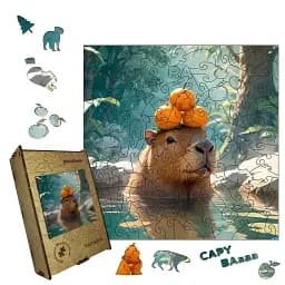 Пазл деревянный Капибара, А2, Деревянная коробка 300+ элементов