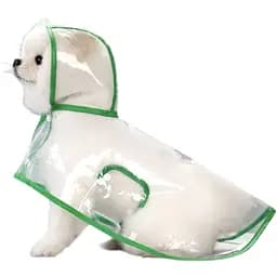 Дождевик для собак-плащ Ginger S прозрачный зеленый Д-22 см ОГ-31-37 см