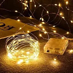 Світлодіодна гірлянда нитка LED Star дріт крапля роси 2 м 20 led батарейки Warm White - мініатюра 2