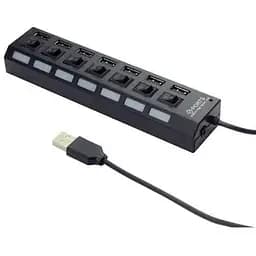 Хаб Usb Gembird UHB-U2P7-03, черный, Usb 2.0 - 7xUsb 2.0, кабель 55 см