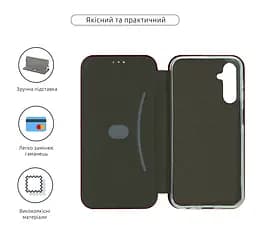 Чехол-книжка для Samsung Galaxy A15 5G (A156)/A15 4G (A155), G-Case, бордовый, кожаный чехол-книга из экокожи (PU) и TPU, с магнитом, с подставкой и вместительным кардхолдером, противоударный, защита всего корпуса, ArmorStandart (ARM73652) - мініатюра 3
