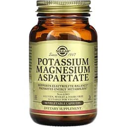 Аспартат магния и калия Solgar Potassium Magnesium Aspartate 90 вегетарианских капсул