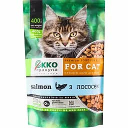 Сухой корм для котов Екко-гранула, с лососем, 0,4 кг