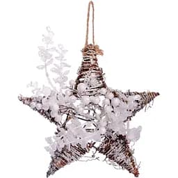 Декоративное украшение Yes! Fun Звезда с декором 26 см ротанг белое (974568)