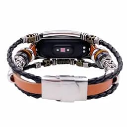 Ремінець вінтажний Carprie для фітнес-браслета Xiaomi Mi Band 3 і 4 Type A2 Brown-silver - мініатюра 3