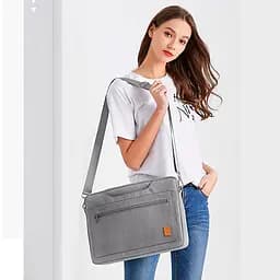 Сумка для ноутбука WiWU Pioneer Shoulder Handbag for MacBook New 13.3/14` (Grey) [81040] - мініатюра 6