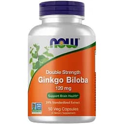 Натуральная добавка NOW Ginkgo Biloba 120 mg, 50 вегакапсул