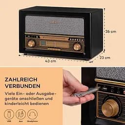 Стереосистема ретро Auna Belle Epoque Retro Stereo (10040055) - мініатюра 3