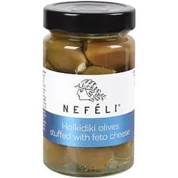 Оливки Nefeli Халкідікі зелені фаршировані сиром фета в олії 290 г
