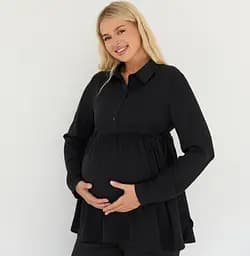 Блузка для беременных и кормящих со шнуровкой Venice Lullababe размер 3XL (52) Черный