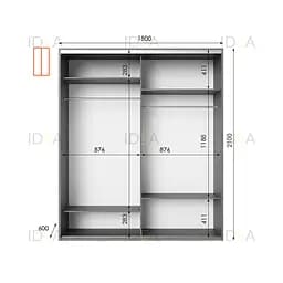 Шафа-купе Idea серія 9 180 x 60 x 210 см Венге темний - мініатюра 2