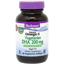Омега-3 Bluebonnet Nutrition DHA из водорослей 200 мг 30 вегетарианских капсул