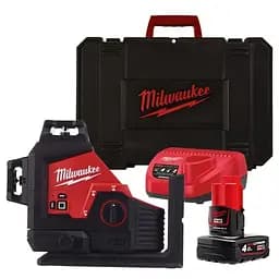 Нівелір лазерний 3D акумуляторний MILWAUKEE, M12 3PL-401C (360 градусів, зелений промінь) (зарядний пристрій С12 С, 1 акумулятор
