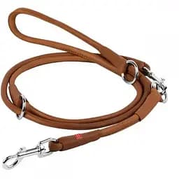 Поводок-перестежка Waudog Glamour, круглый, 122-142-183х1 см, коричневый
