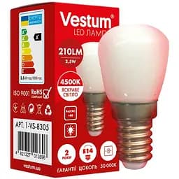 Світлодіодна лампа Vestum SMD Е14 2,5W 4500K 220V для холодильника