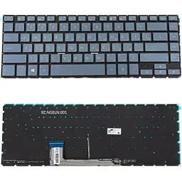 Клавіатура для ноутбука ASUS (W700 series) rus, blue-gray, без фрейма, підсвічування клавіш (оригінал)