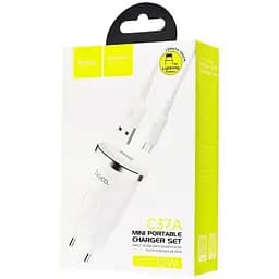 Мережевий зарядний пристрій 1USB Hoco C37A 2.4A White + USB Cable XiaomicroUSB - мініатюра 3