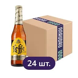 Упаковка пива Leffe Blonde светлое 6.6% 7.92 л (0.33 л х 24 шт.)